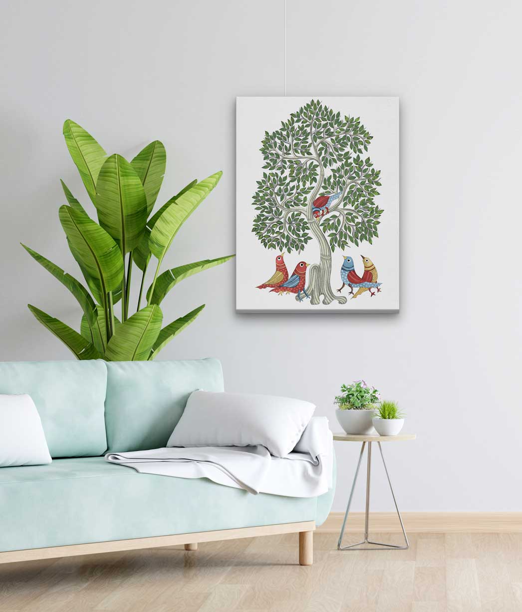 Indian tribal Gond artwork Painting 3 : 4 Vertical Premium Wall Art Canvas by MeriDeewar
