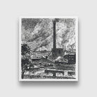 Industrial Scene Henry Lyman Saÿen Painting - Meri Deewar 1 : 1 Square Premium Wall Art Canvas by MeriDeewar