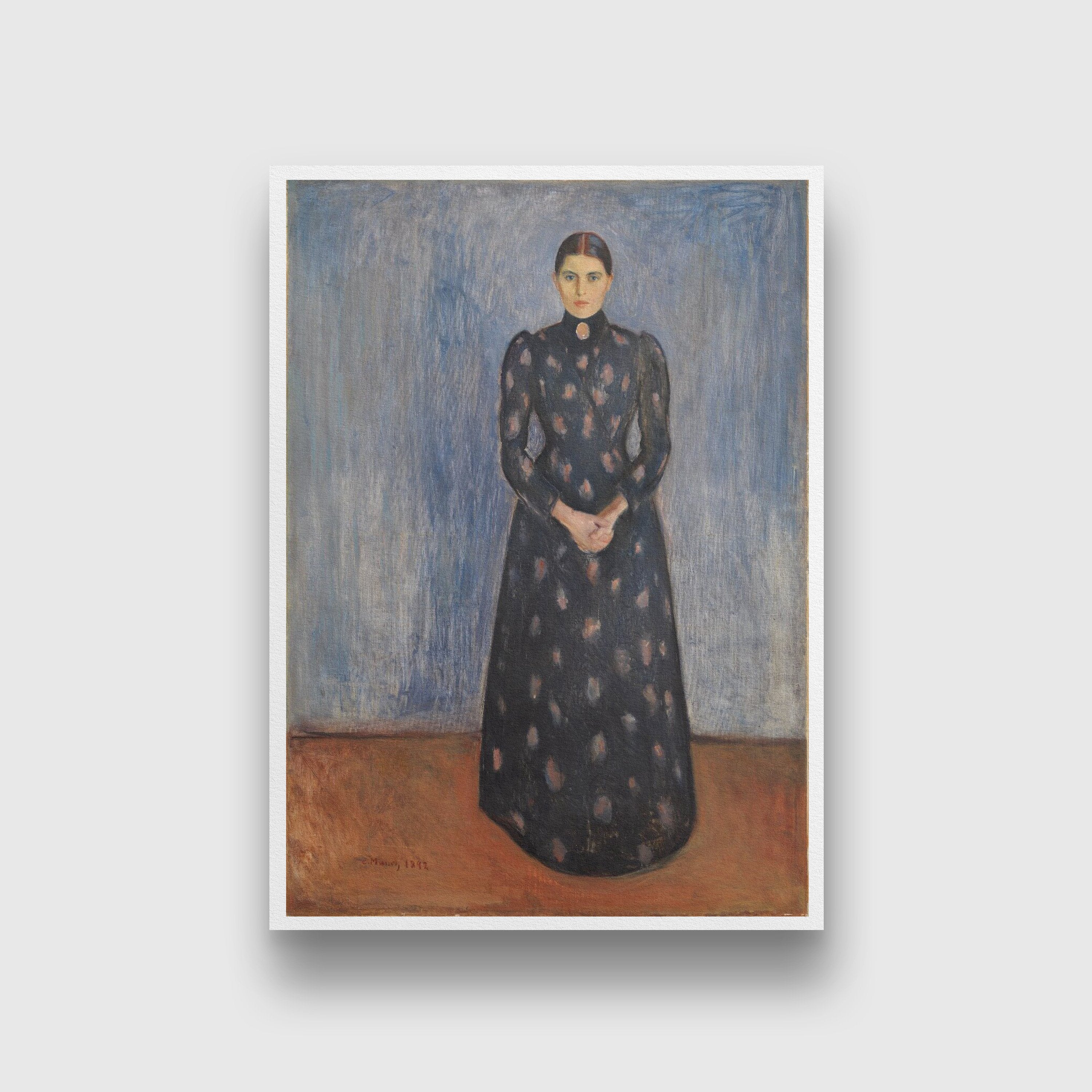 Inger in black and violet Painting - Meri Deewar 2 : 3 Vertical Premium Wall Art Canvas by MeriDeewar