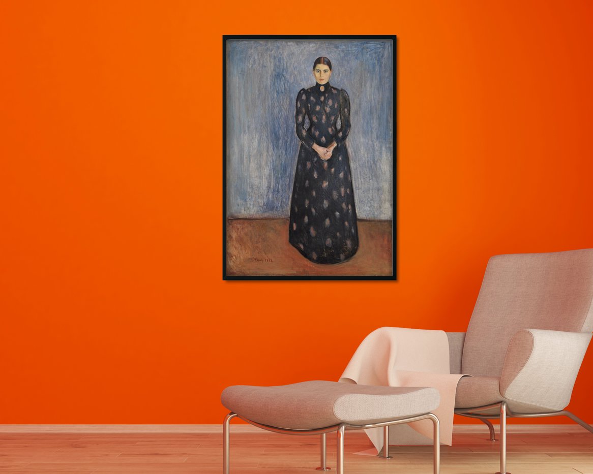 Inger in black and violet Painting - Meri Deewar 2 : 3 Vertical Premium Wall Art Canvas by MeriDeewar