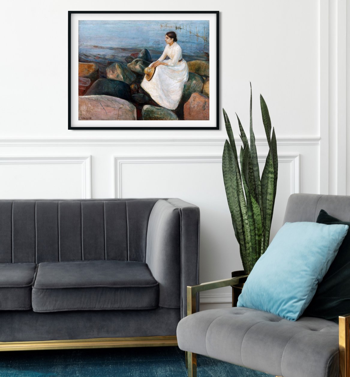 Inger On The Beach Painting - Meri Deewar 4 :5 Vertical Premium Wall Art Canvas by MeriDeewar