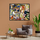 Interior Henry Lyman Saÿen Painting - MeriDeewar 6 : 5 Horizontal Premium Wall Art Canvas by MeriDeewar