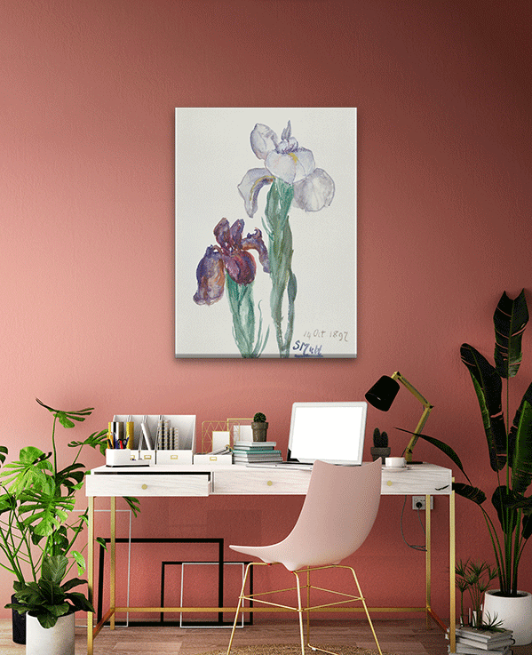 Irises Painting 2 : 3 Vertical Premium Wall Art Canvas by MeriDeewar