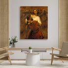 Jacob Wrestling with the Angel Painting - Meri Deewar 5 : 6 Vertical Premium Wall Art Canvas by MeriDeewar
