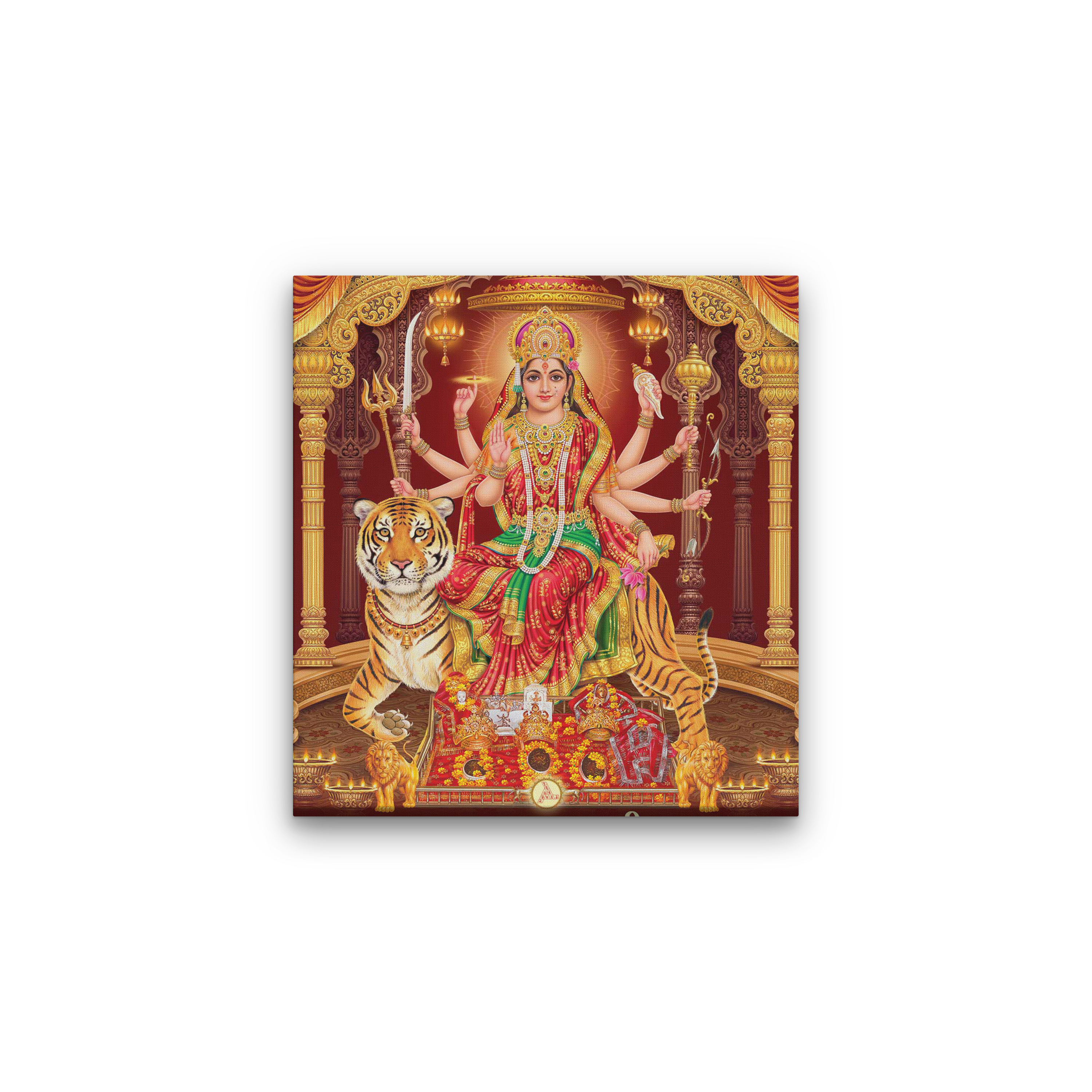 Janki Durga Maa Painting 1 : 1 Square Premium Wall Art Canvas by MeriDeewar