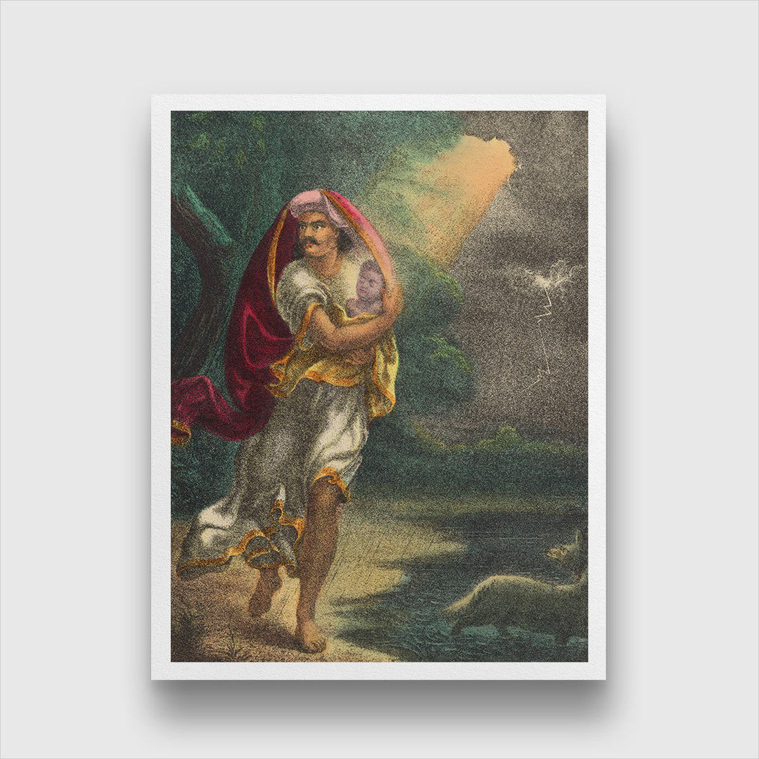 Janmastami celebrating the birth of Krishna Painting 3 : 4 Vertical Premium Wall Art Canvas by MeriDeewar