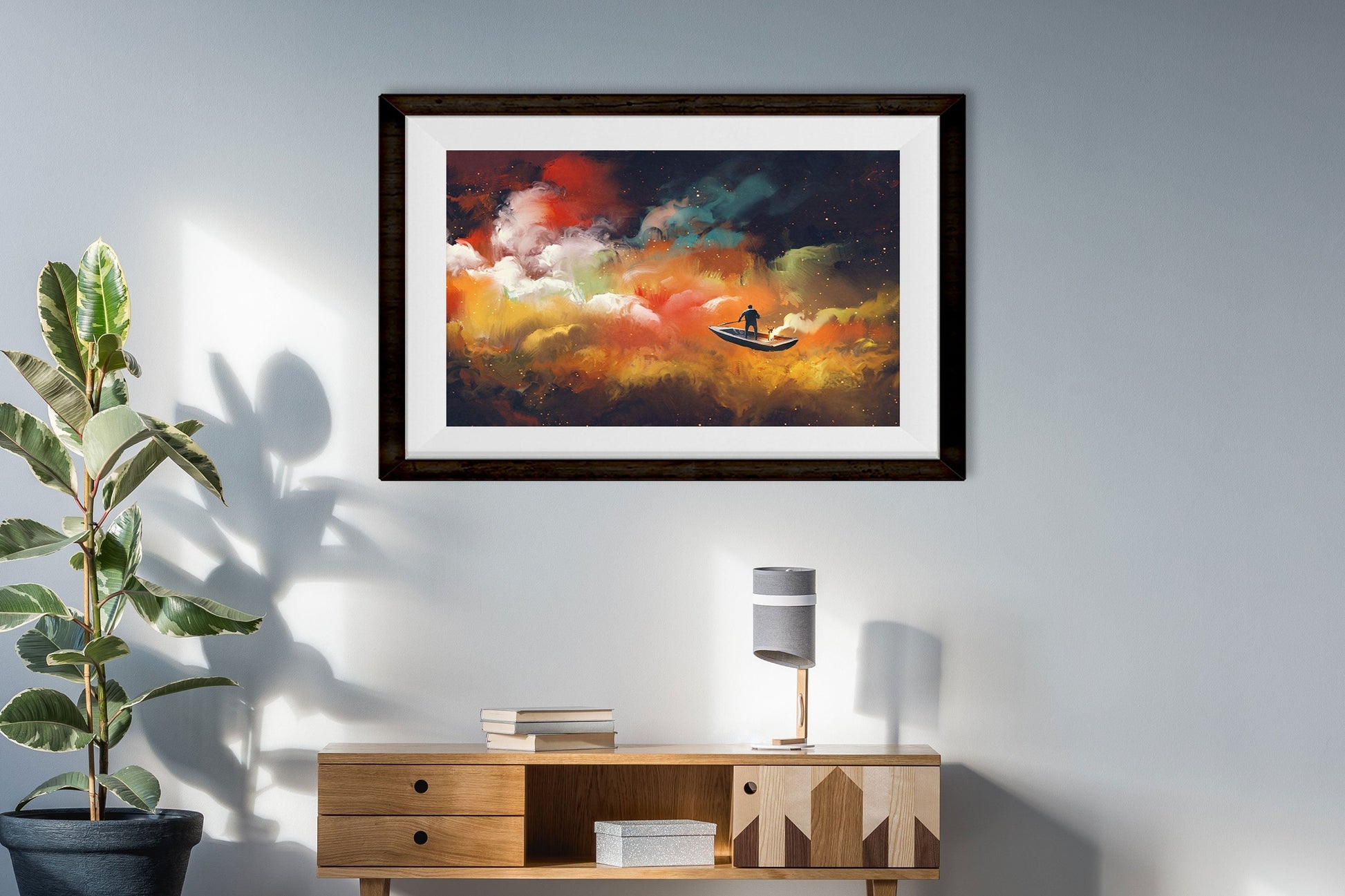 Journey in the galaxy Painting - Meri Deewar 3 : 2 Horizontal Premium Wall Art Canvas by MeriDeewar