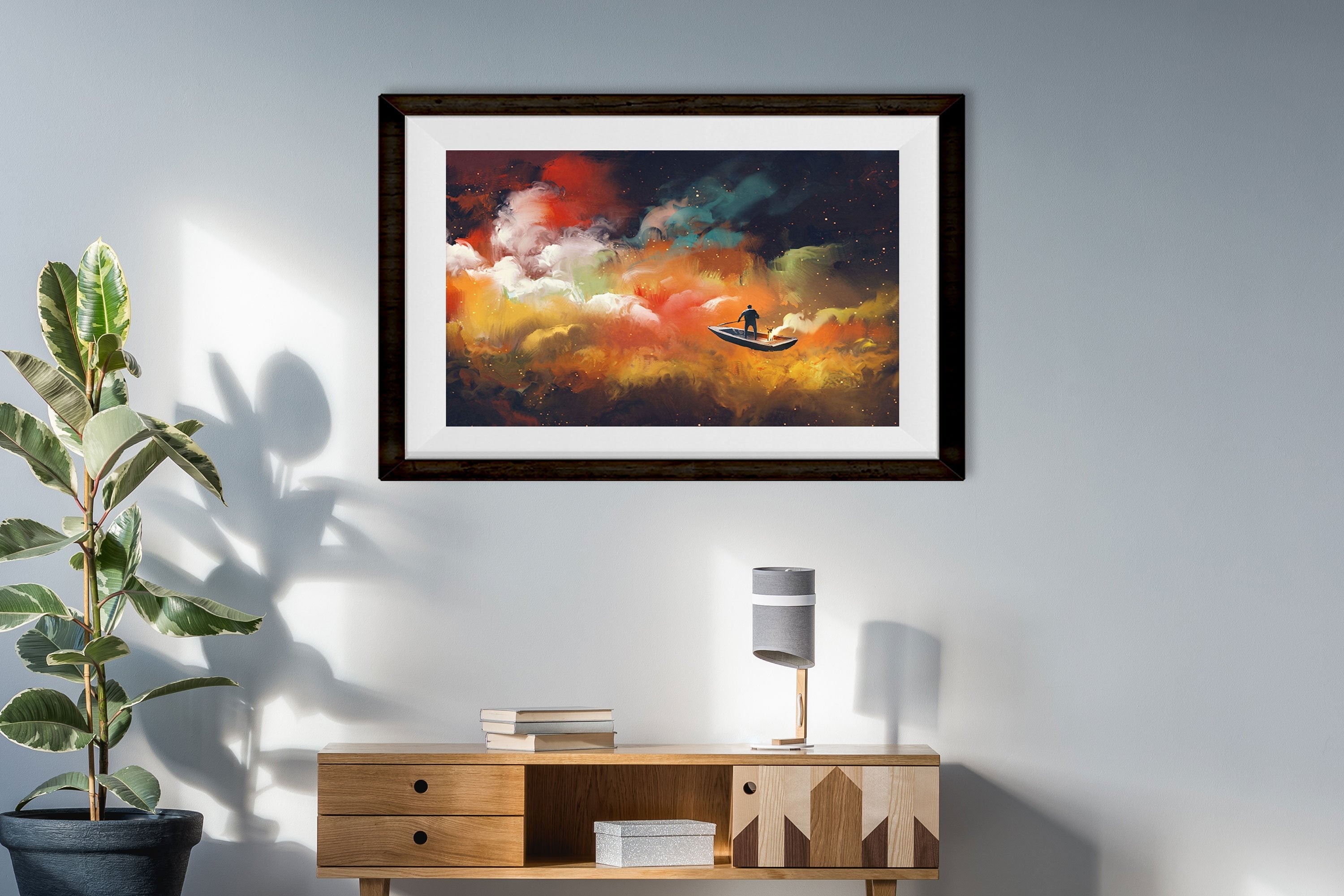 Journey in the galaxy Painting - Meri Deewar 3 : 2 Horizontal Premium Wall Art Canvas by MeriDeewar