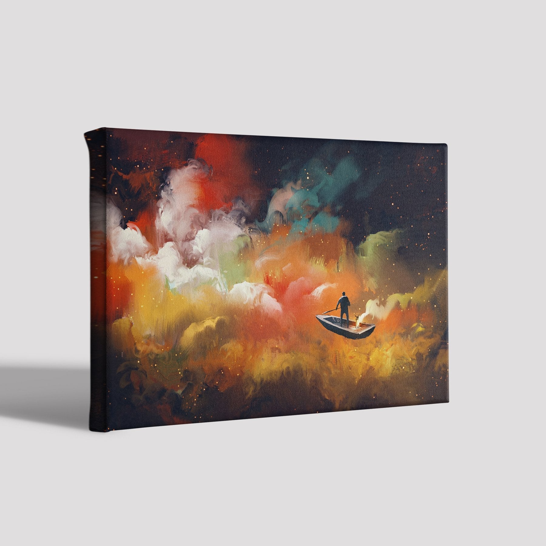 Journey in the galaxy Painting - Meri Deewar 3 : 2 Horizontal Premium Wall Art Canvas by MeriDeewar