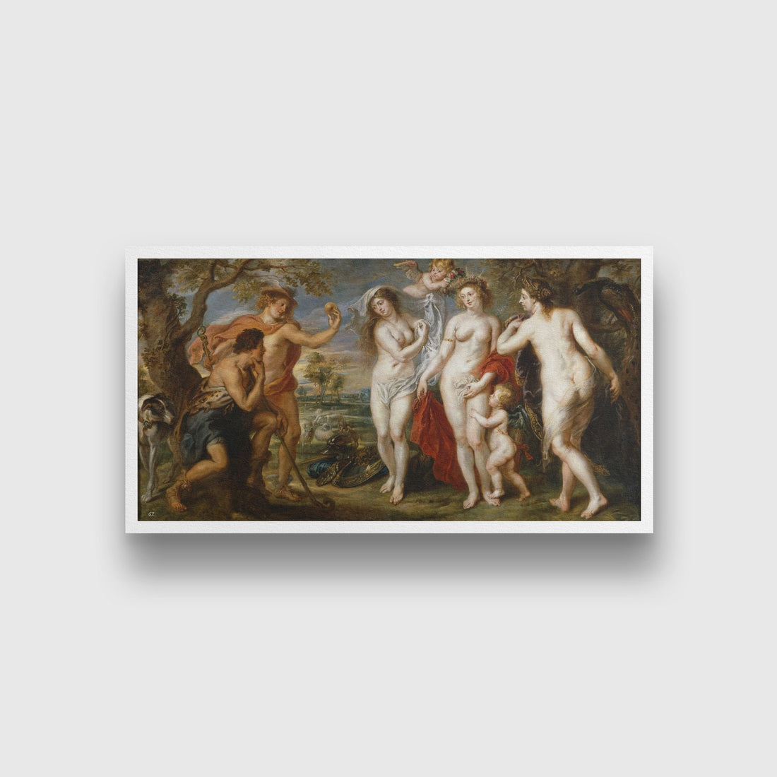 Judgement Of Paris Painting - Meri Deewar 2 : 1 Horizontal Premium Wall Art Canvas by MeriDeewar