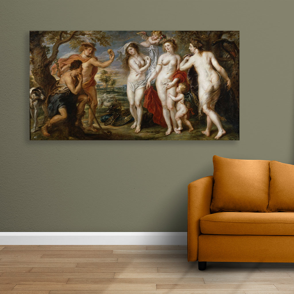 Judgement Of Paris Painting - Meri Deewar 2 : 1 Horizontal Premium Wall Art Canvas by MeriDeewar