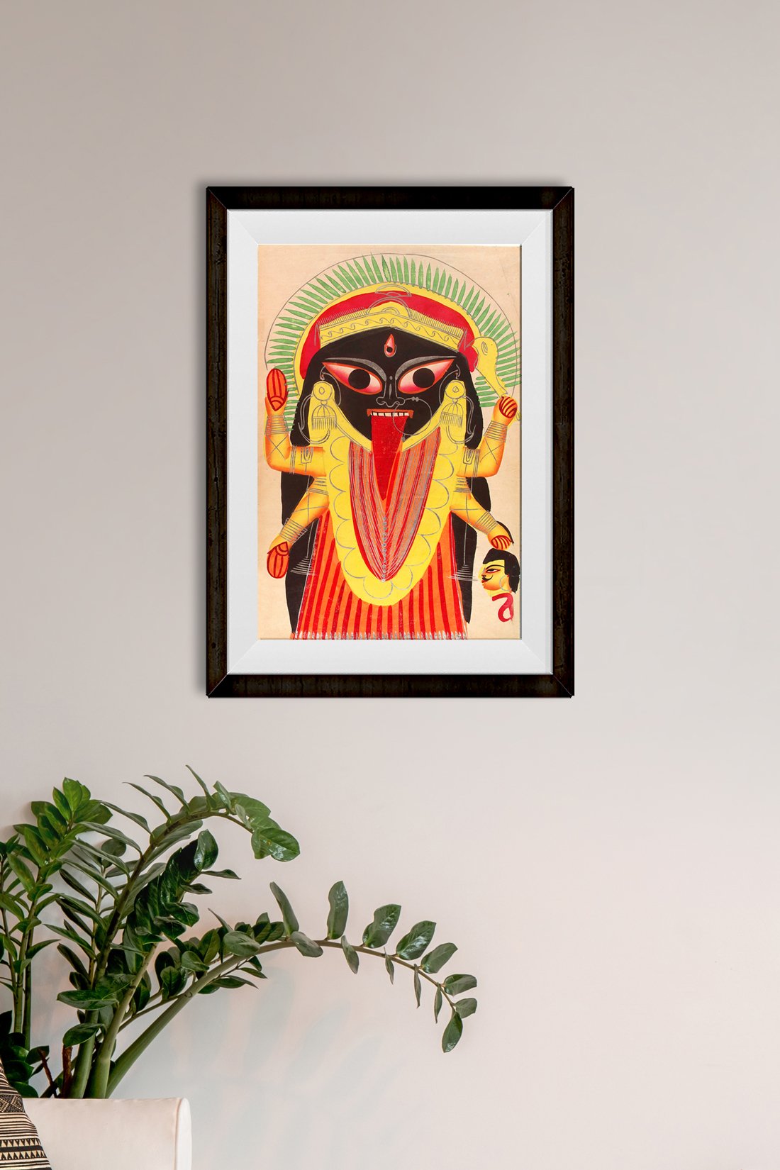 Kali holding a demon's head Painting - Meri Deewar 2 : 3 Vertical Premium Wall Art Canvas by MeriDeewar