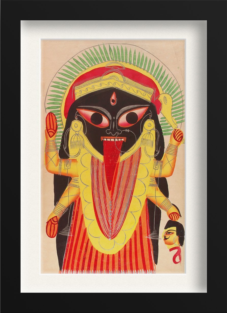 Kali holding a demon's head Painting - Meri Deewar 2 : 3 Vertical Premium Wall Art Canvas by MeriDeewar