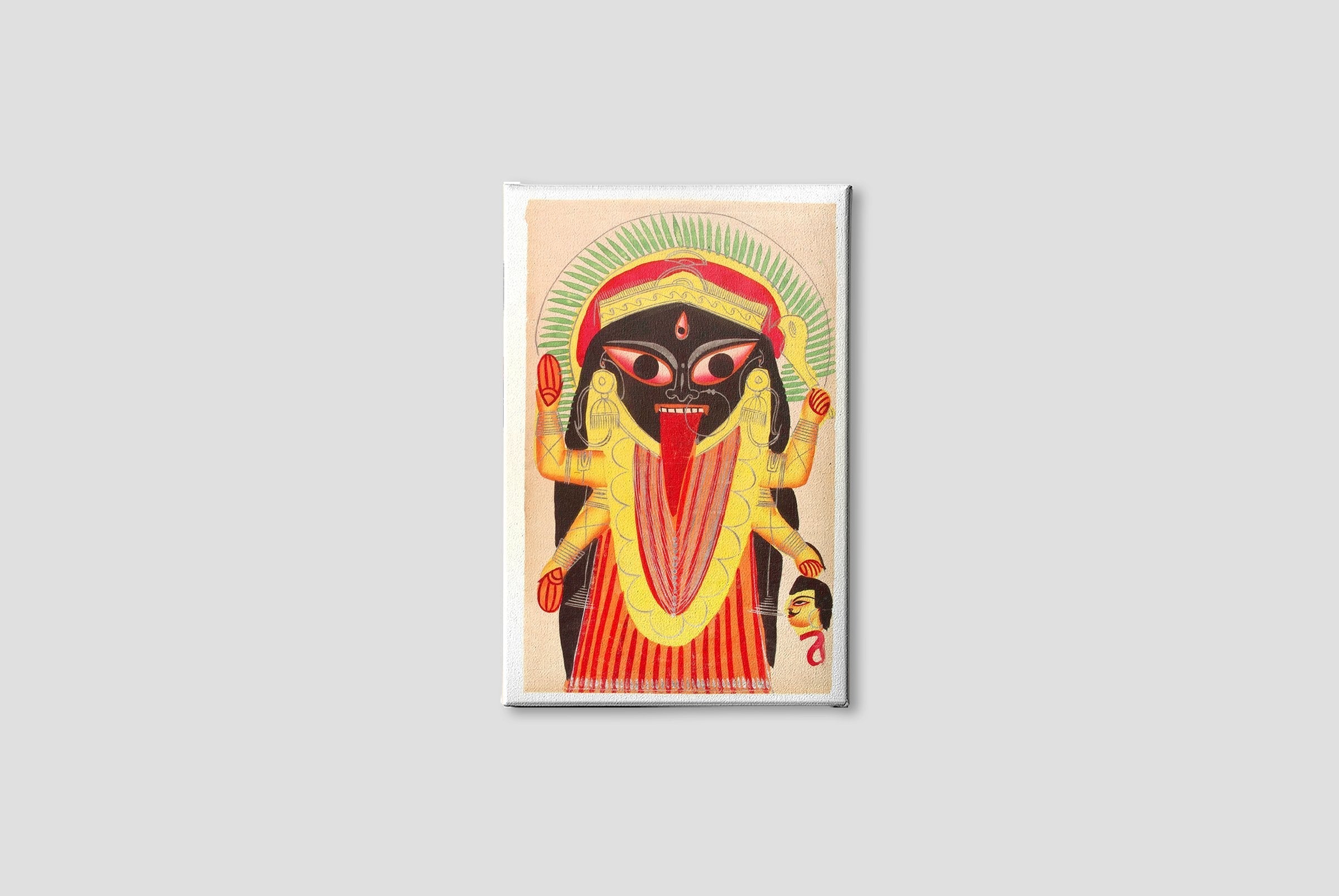 Kali holding a demon's head Painting - Meri Deewar 2 : 3 Vertical Premium Wall Art Canvas by MeriDeewar