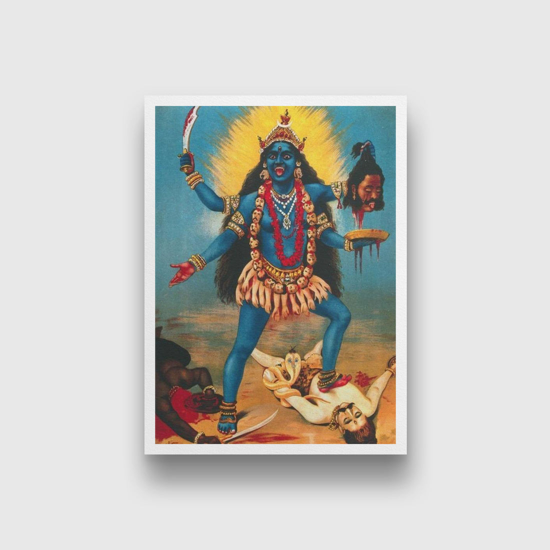 Kali &  Shiva Painting - Meri Deewar 2 : 3 Vertical Premium Wall Art Canvas by MeriDeewar