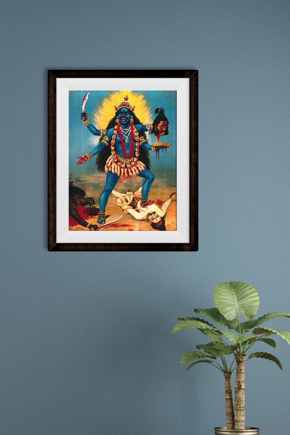 Kali &  Shiva Painting - Meri Deewar 2 : 3 Vertical Premium Wall Art Canvas by MeriDeewar