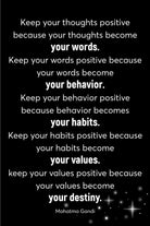 Keep your thoughts positive _ poster Poster A3 / Poster Premium Wall Art Canvas by MeriDeewar