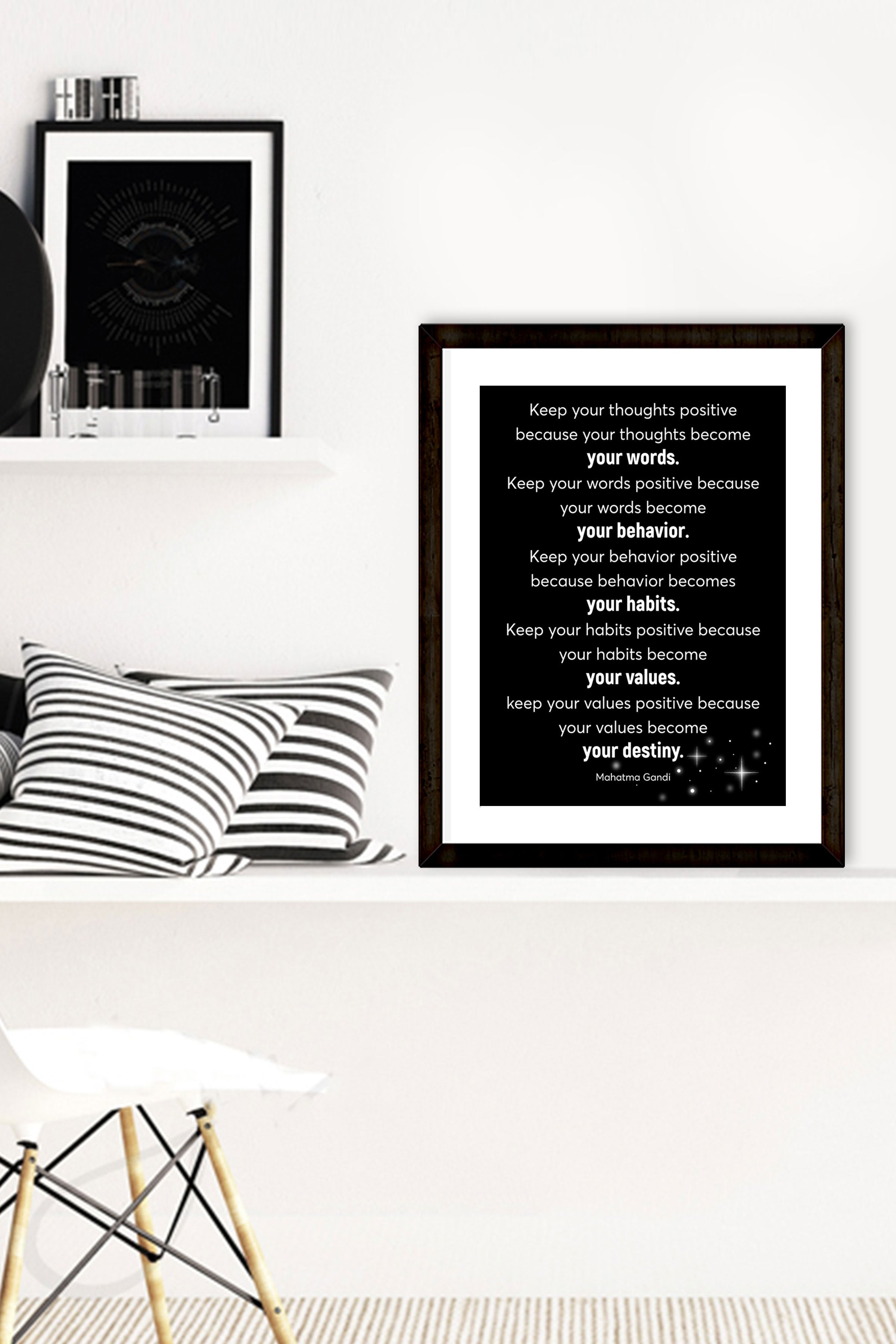 Keep your thoughts positive _ poster Poster A3 / Poster Premium Wall Art Canvas by MeriDeewar