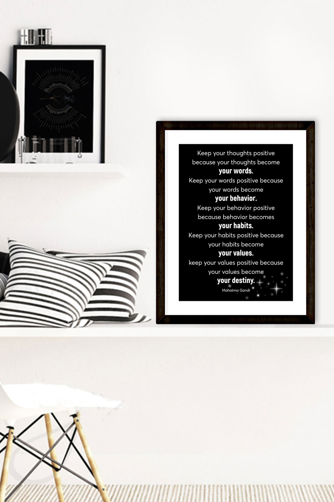 Keep your thoughts positive _ poster Poster A3 / Poster Premium Wall Art Canvas by MeriDeewar