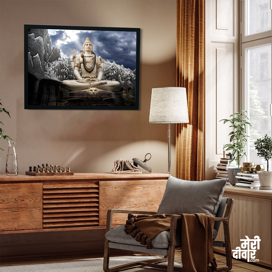 kempfort Shiva landscape Wall Painting 3 : 2 Horizontal Premium Wall Art Canvas by MeriDeewar