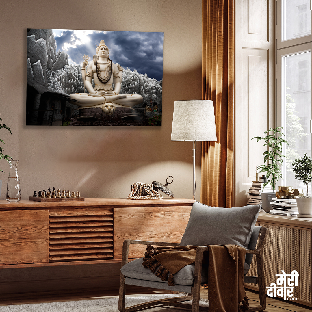 kempfort Shiva landscape Wall Painting 3 : 2 Horizontal Premium Wall Art Canvas by MeriDeewar