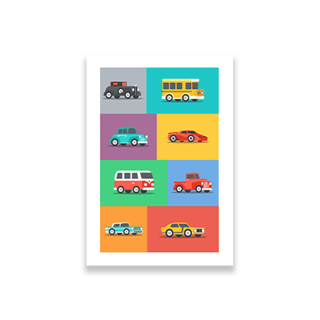 Kids Cars painting 2 : 3 Vertical Premium Wall Art Canvas by MeriDeewar
