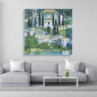Kirche in Cassone painting 1 : 1 Square Premium Wall Art Canvas by MeriDeewar