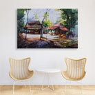 Konkan Houses Painting - Meri Deewar 3 : 2 Horizontal Premium Wall Art Canvas by MeriDeewar