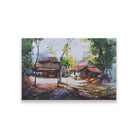 Konkan Houses Painting - Meri Deewar 3 : 2 Horizontal Premium Wall Art Canvas by MeriDeewar