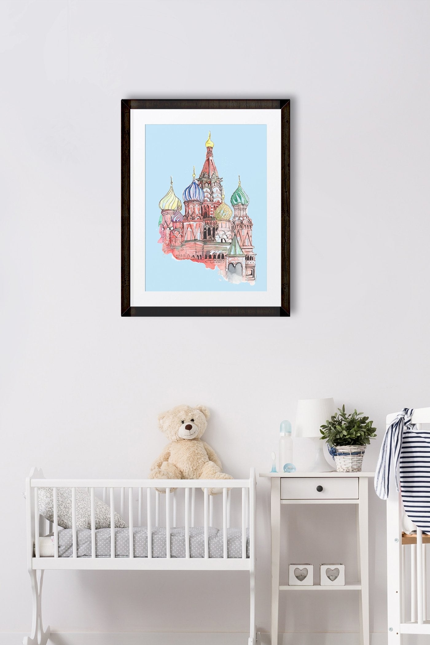Kremlin Palace Illustration Painting - Meri Deewar 3 : 4 Vertical Premium Wall Art Canvas by MeriDeewar