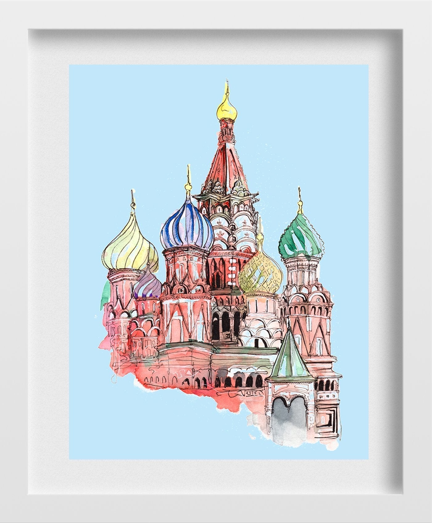Kremlin Palace Illustration Painting - Meri Deewar 3 : 4 Vertical Premium Wall Art Canvas by MeriDeewar