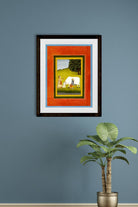 Krishna And Cow Painting - Meri Deewar 4 X 5.5 Vertical Premium Wall Art Canvas by MeriDeewar