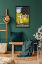 Krishna and Radha Dancing Painting 2 : 3 Vertical Premium Wall Art Canvas by MeriDeewar