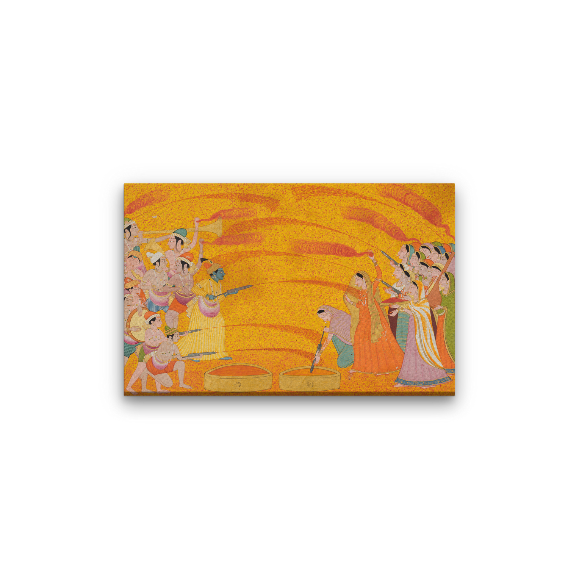 Krishna Celebrates Holi Painting 3 : 2 Horizontal Premium Wall Art Canvas by MeriDeewar