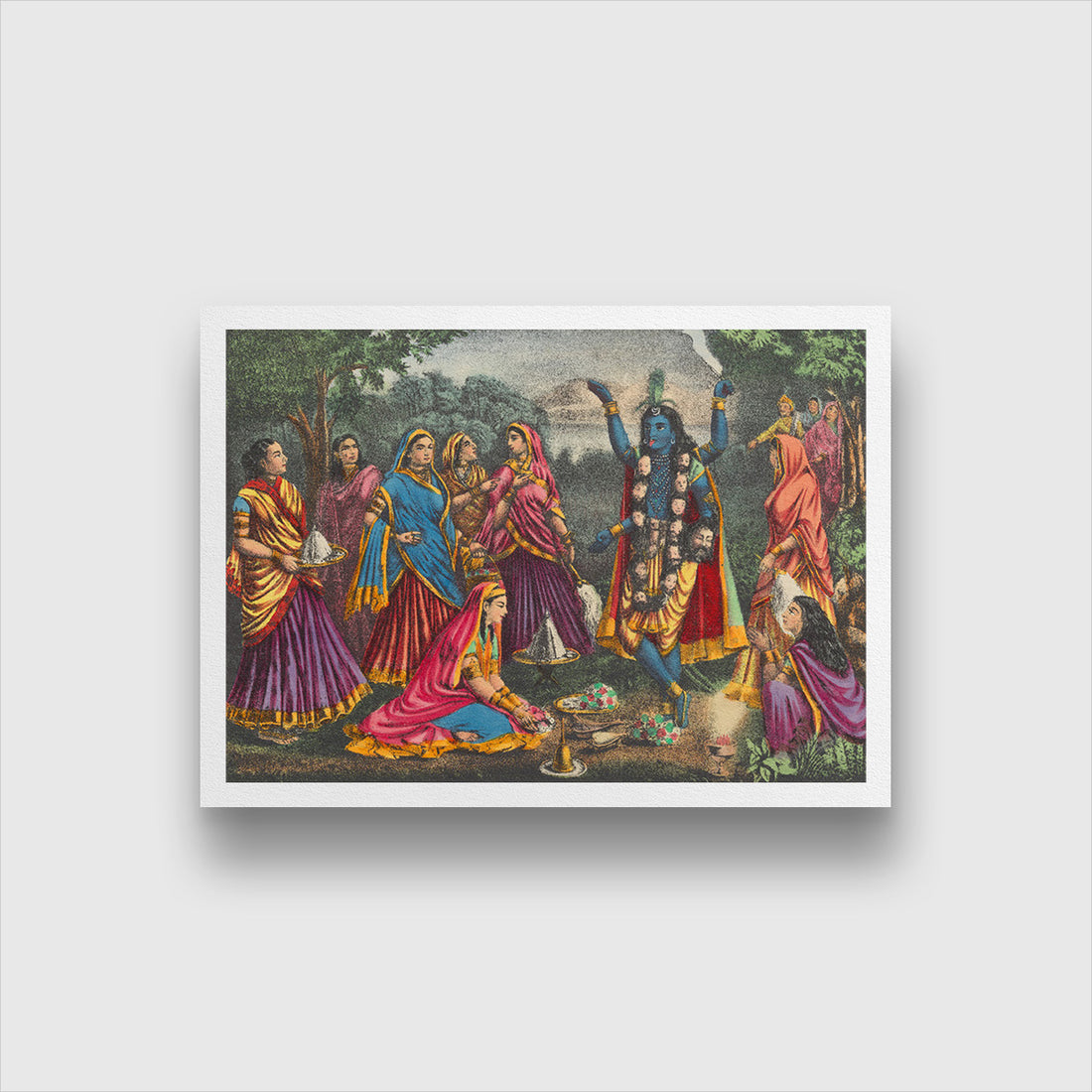 Krishna Kali Painting 3 : 2 Horizontal Premium Wall Art Canvas by MeriDeewar