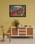 Krishna Kali Painting 3 : 2 Horizontal Premium Wall Art Canvas by MeriDeewar