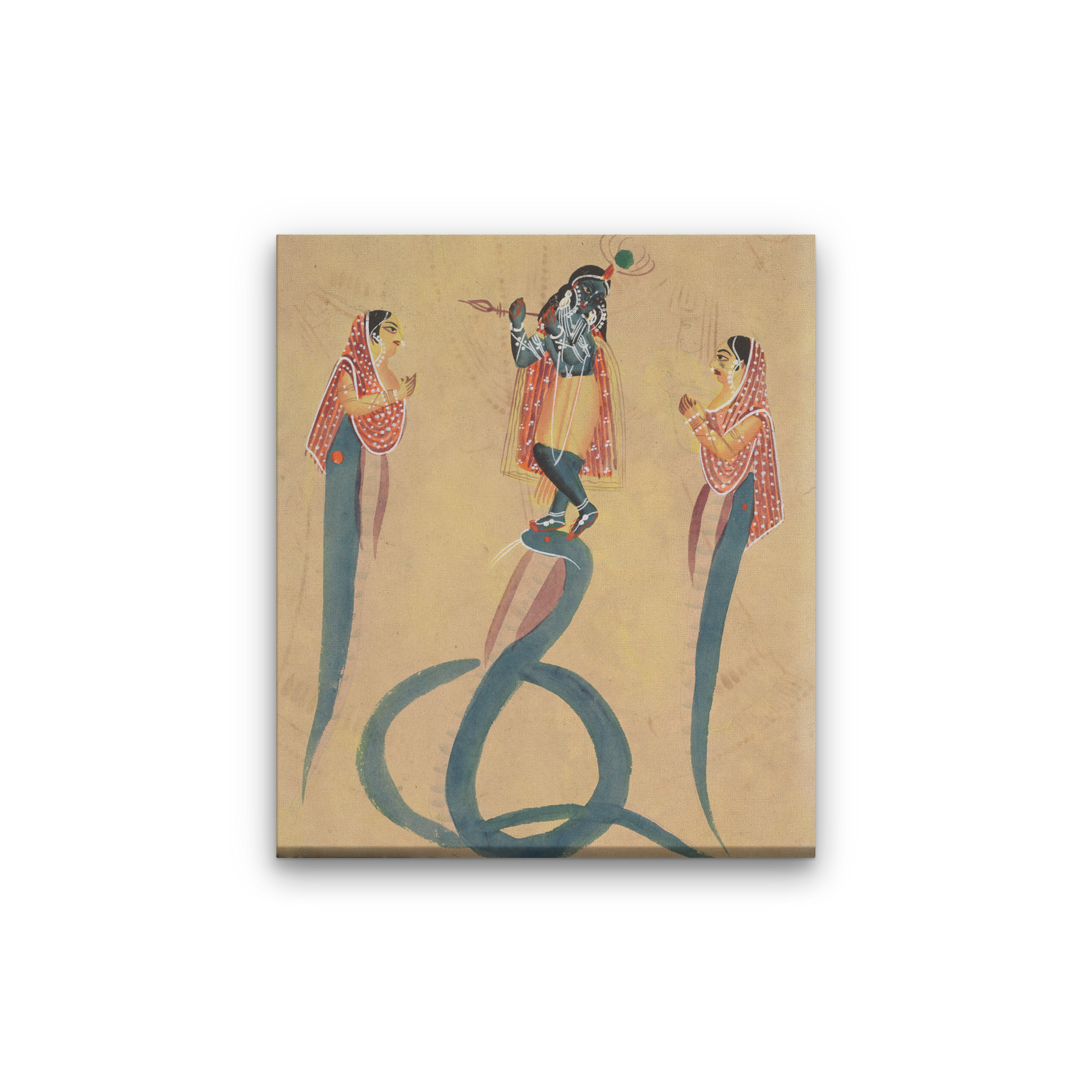 Krishna Kali Worshipped Radha Painting 1 : 1 Square Premium Wall Art Canvas by MeriDeewar