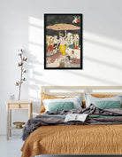 Krishna Lifting Mount Govardhan Painting 3 : 4.2 Vertical Premium Wall Art Canvas by MeriDeewar