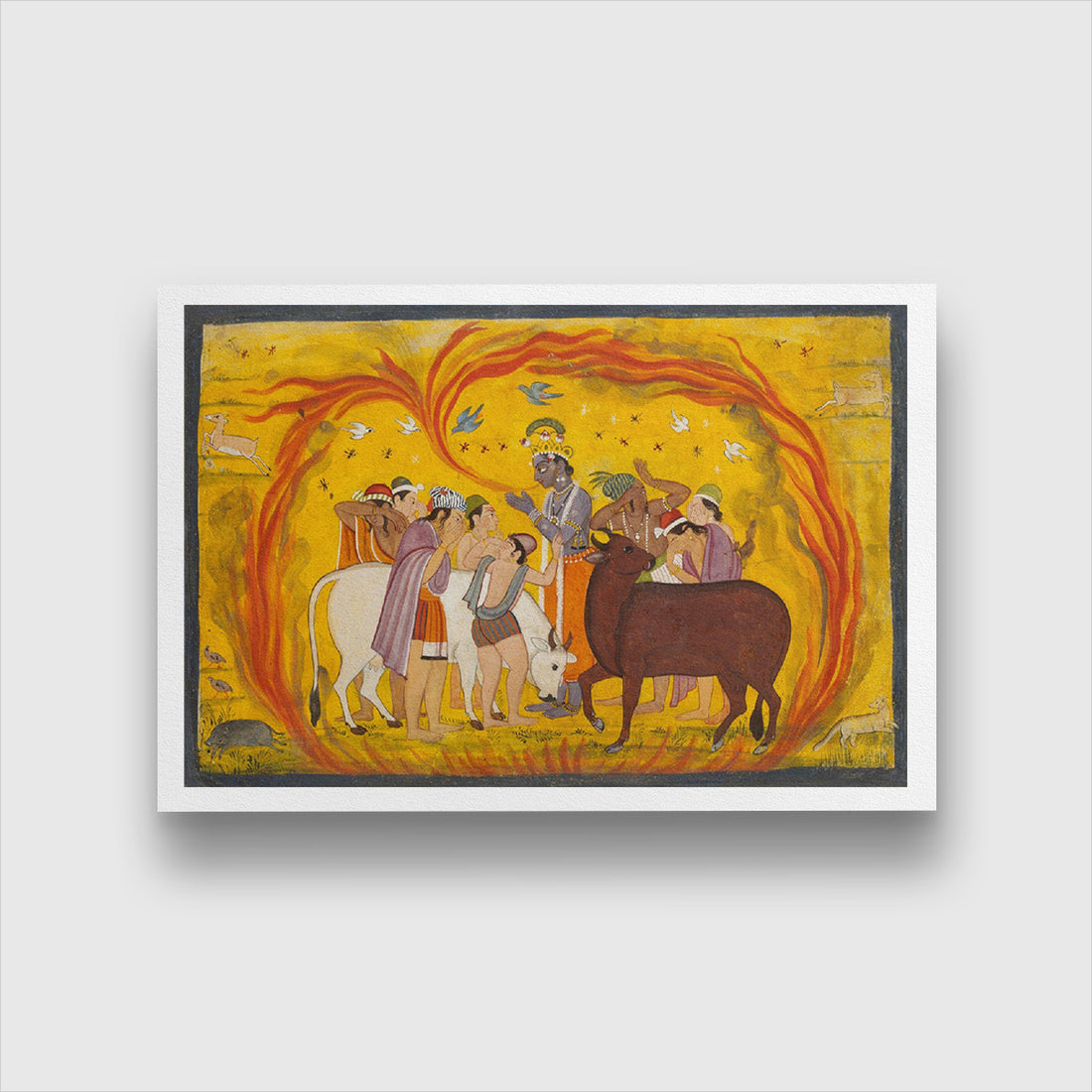 Krishna Painting 3 : 2 Horizontal Premium Wall Art Canvas by MeriDeewar