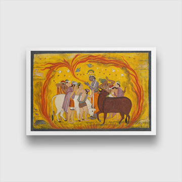 Krishna Painting 3 : 2 Horizontal Premium Wall Art Canvas by MeriDeewar