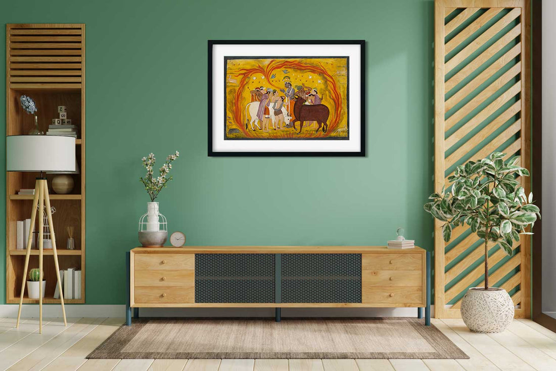 Krishna Painting 3 : 2 Horizontal Premium Wall Art Canvas by MeriDeewar