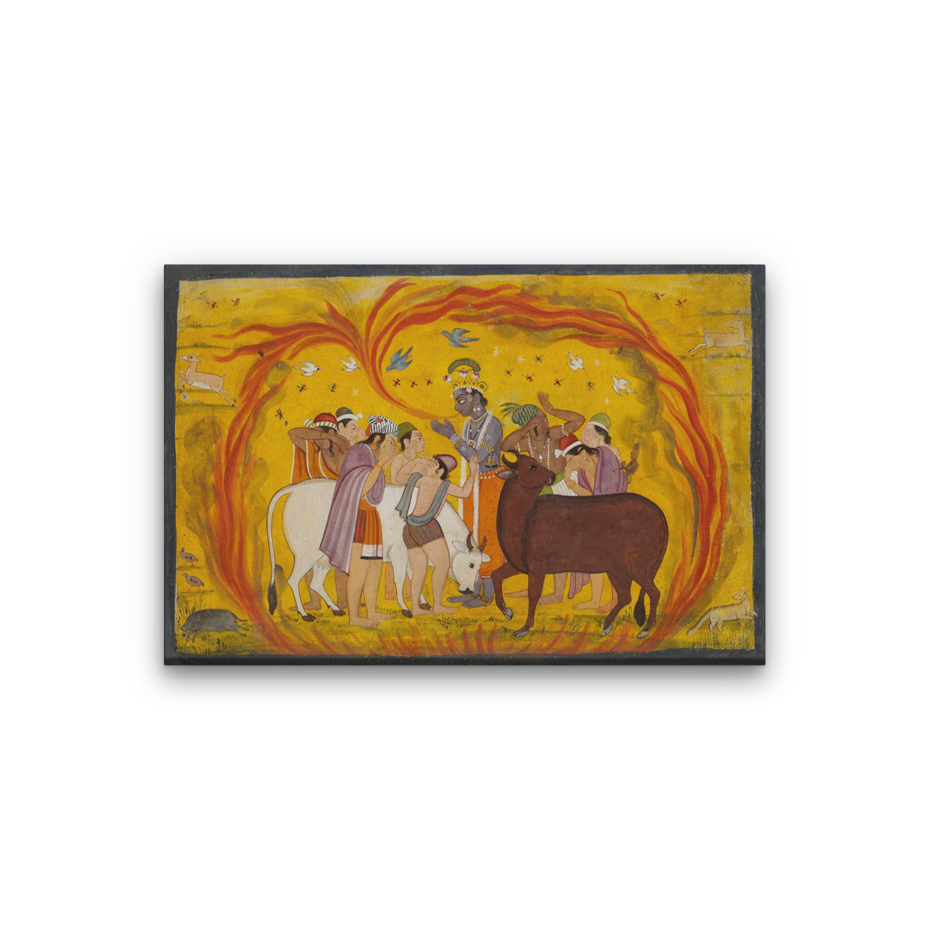 Krishna Painting 3 : 2 Horizontal Premium Wall Art Canvas by MeriDeewar