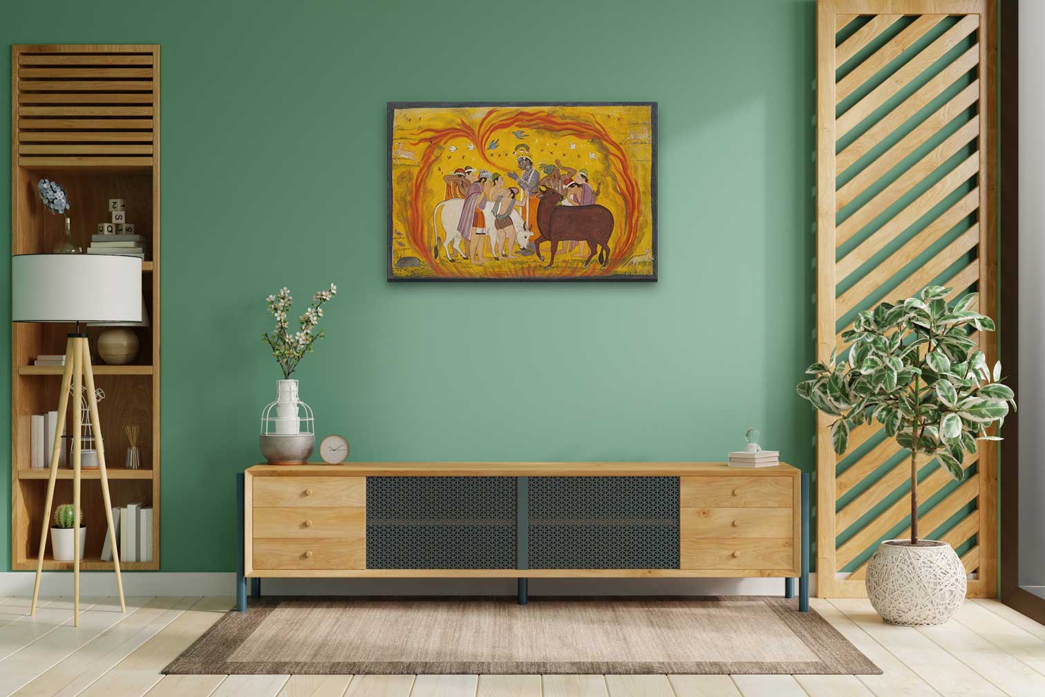 Krishna Painting 3 : 2 Horizontal Premium Wall Art Canvas by MeriDeewar