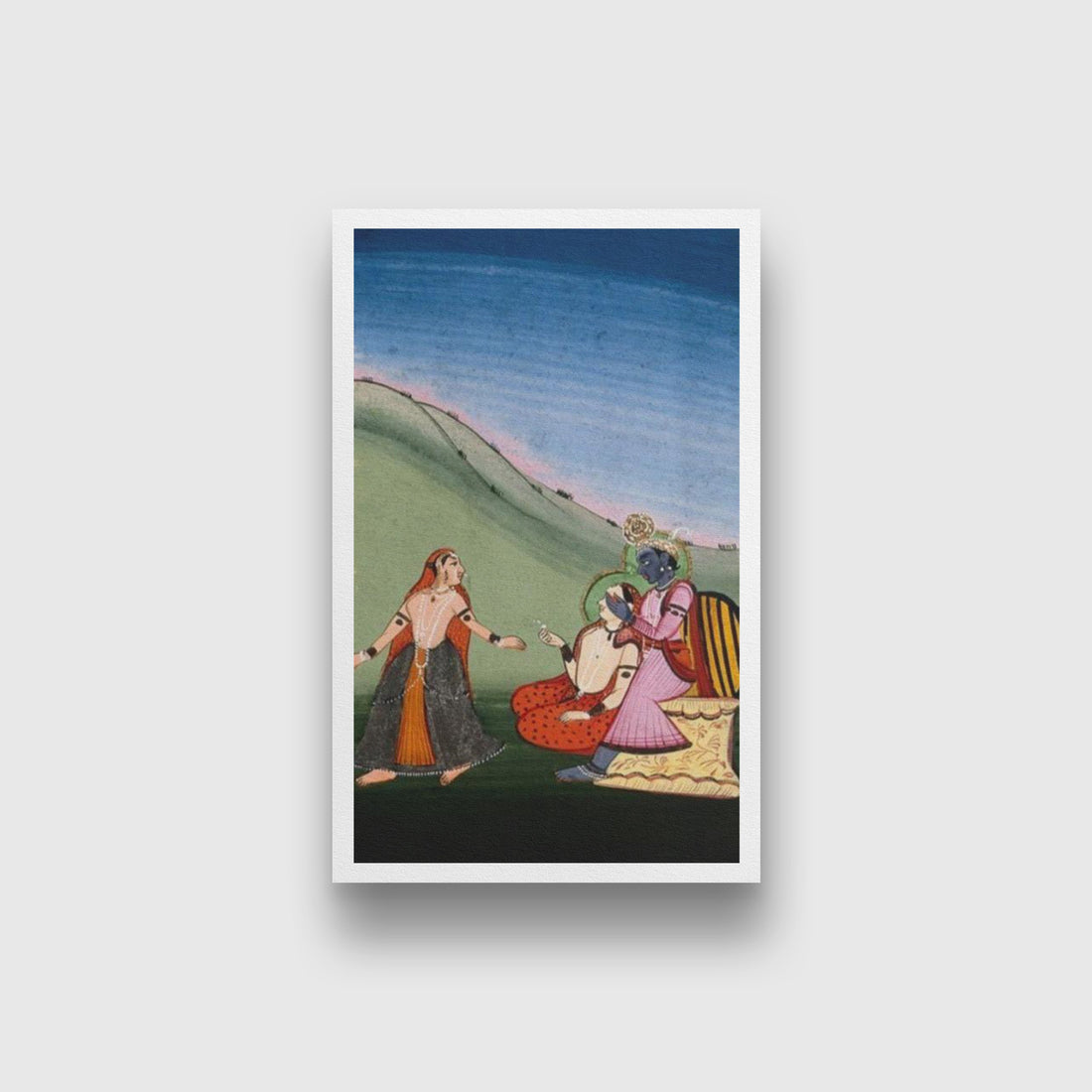 Krishna Painting - Painting - Meri Deewar 2 : 3 Vertical Premium Wall Art Canvas by MeriDeewar