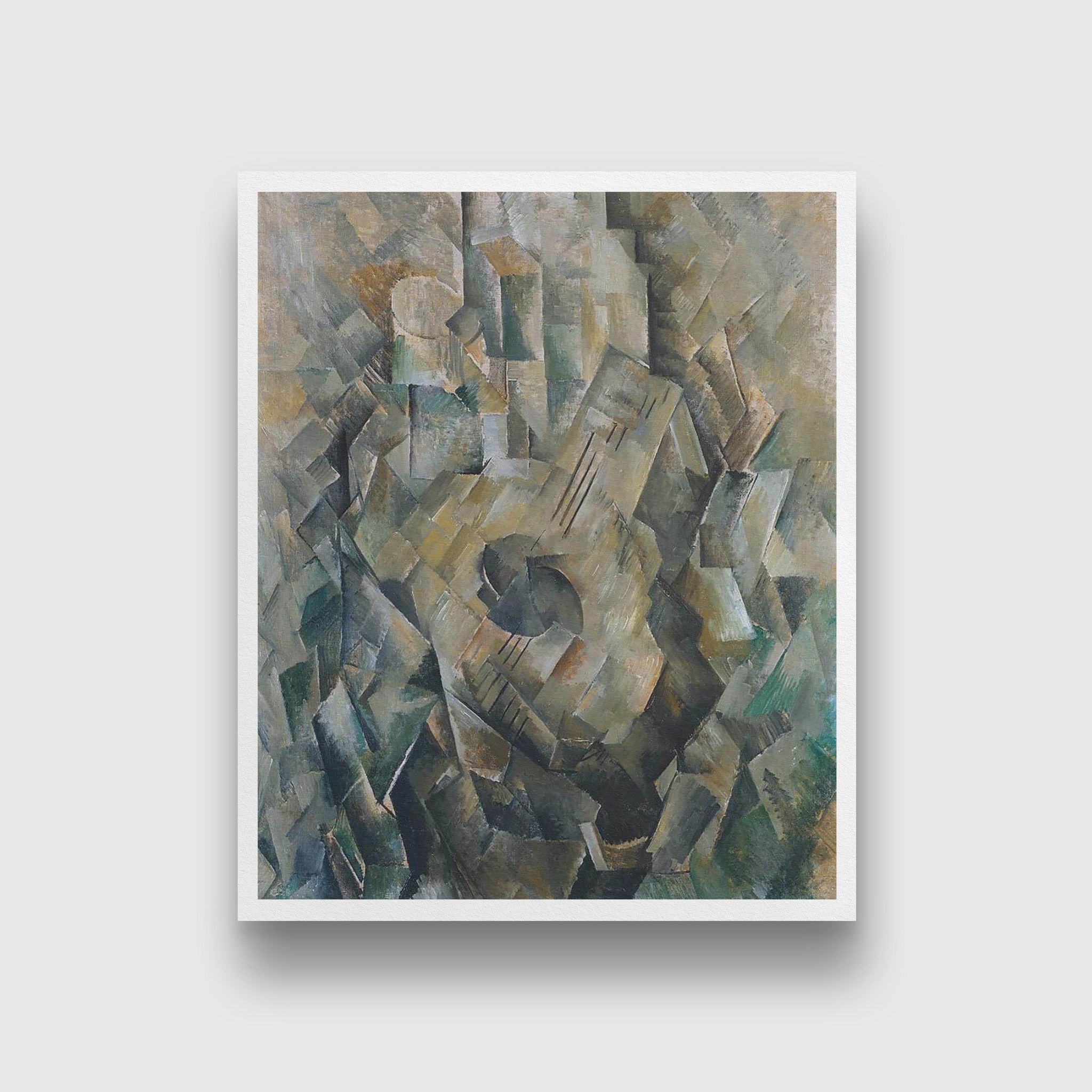 La Guitare Painting - Meri Deewar 4 :5 Vertical Premium Wall Art Canvas by MeriDeewar