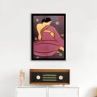 Lady in a pink sari Painting - Meri Deewar 3 : 4.2 Vertical Premium Wall Art Canvas by MeriDeewar