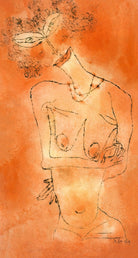 Lady Inclining Her Head painting - Meri Deewar 1 : 1 Square Premium Wall Art Canvas by MeriDeewar