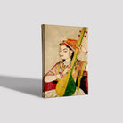 Lady Playing The Tanpura Painting - Meri Deewar 1 : 2 Vertical Premium Wall Art Canvas by MeriDeewar