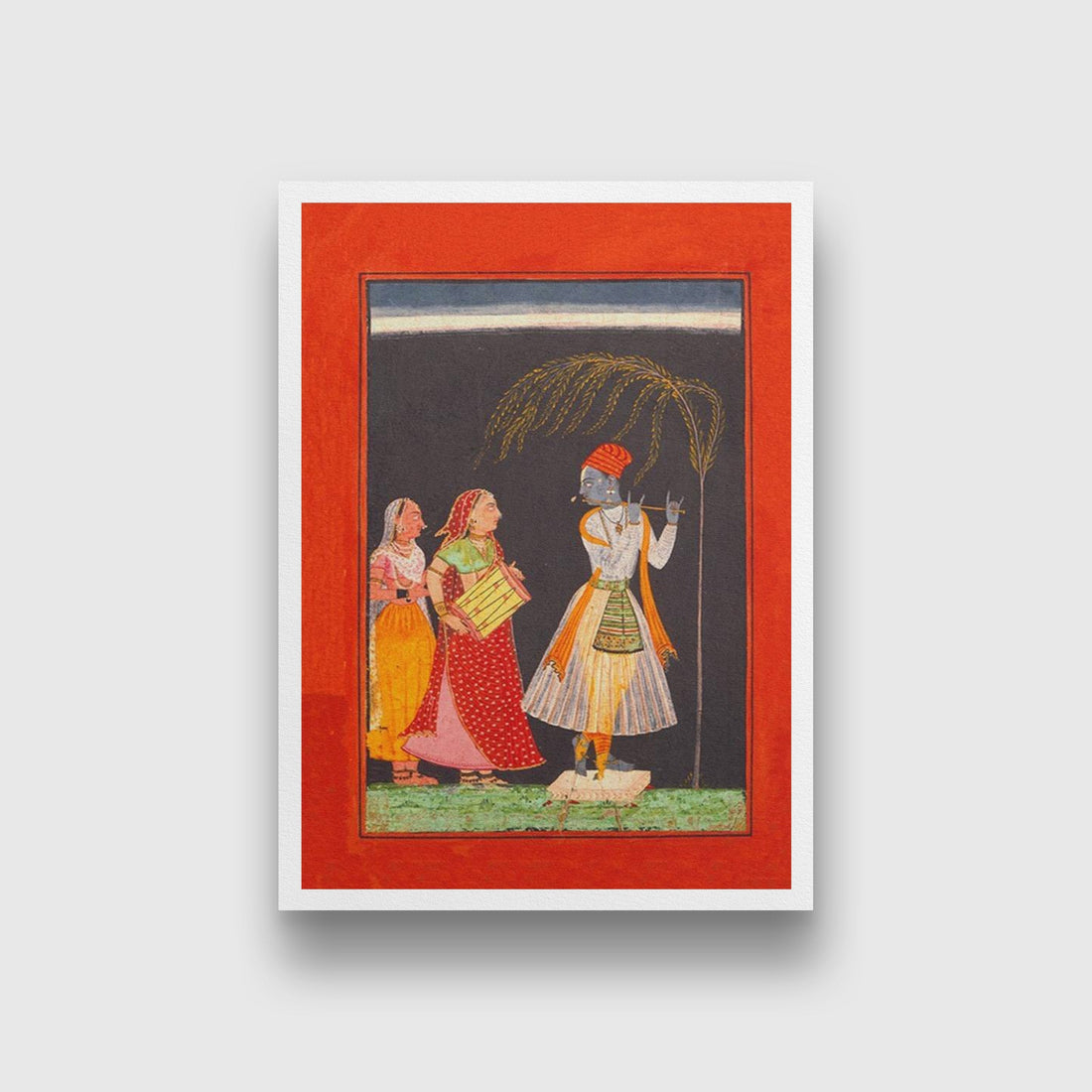 Lahula Ragaputra, Son of Dipak Raga, Folio from a Ragamala (Garland of Melodies) Painting - Meri Deewar 3 : 4.2 Vertical Premium Wall Art Canvas by MeriDeewar