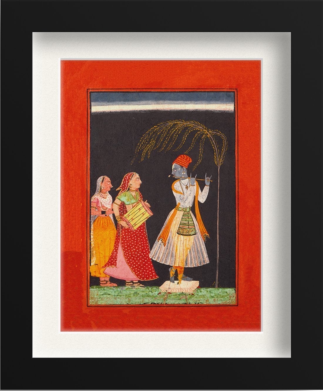 Lahula Ragaputra, Son of Dipak Raga, Folio from a Ragamala (Garland of Melodies) Painting - Meri Deewar 3 : 4.2 Vertical Premium Wall Art Canvas by MeriDeewar